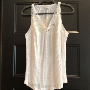 Lucky Brand White Appliqué Top